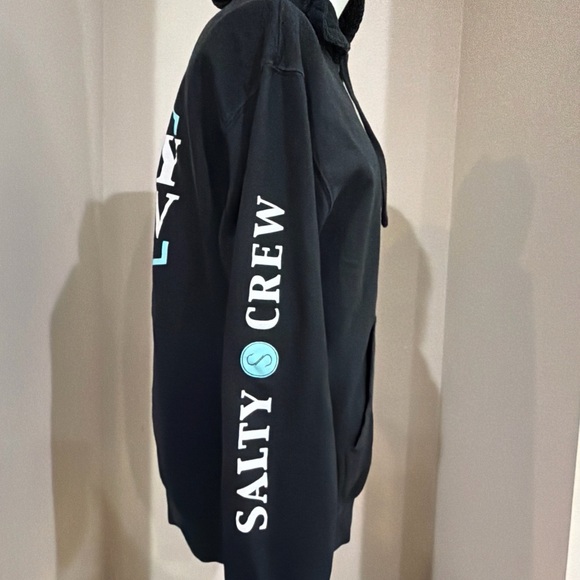 Salty Crew Hoodie Black Unisex Beachy Find Refuge In The Saltwater Sea Sz M - Picture 5 of 9